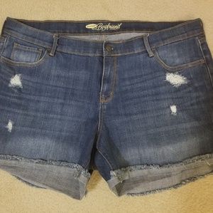 Womens Plus Size Cropped Jean Shorts